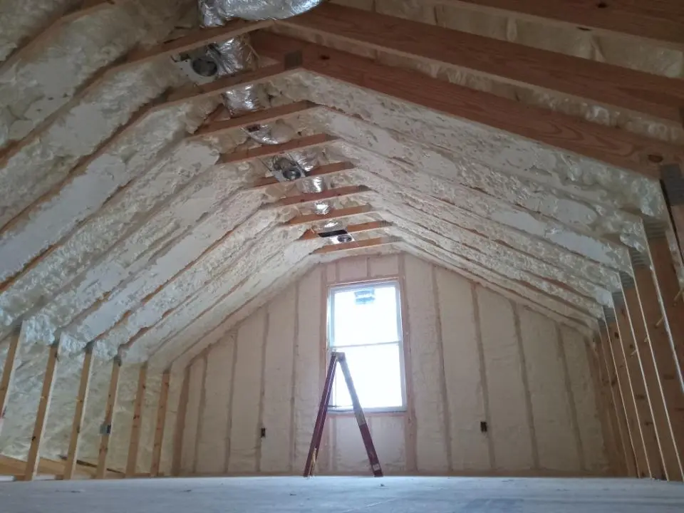 Spray foam roofing application for Crawl Space Insulation project in Erwin